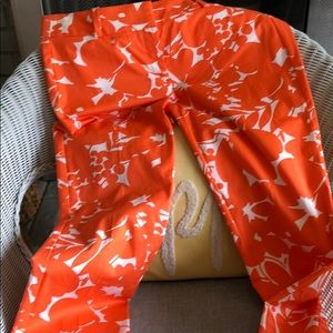 Orange ankle floral pant